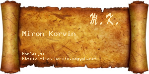 Miron Korvin névjegykártya